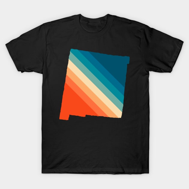 New Mexico State Retro Map T-Shirt by n23tees